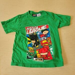 Vintage Green Justice League Shirt Boys 4/5 DC Comics